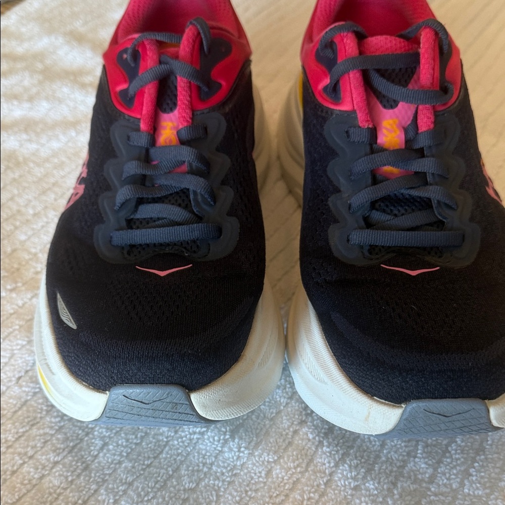 Hoka Bondi 9 Women's Navy and Pink Athletic Shoes - Picture 8 of 8
